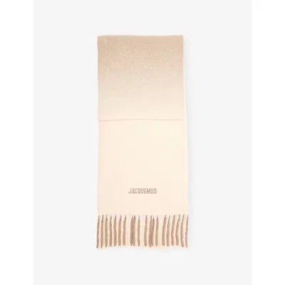 Jacquemus Womens The Moisson Gradient Wool-blend Scarf Multi-beige In Neutral