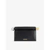 Jacquemus Rectangular Lamb Leather Clutch With Rolled Handle In Black
