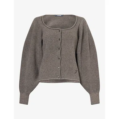 Jacquemus Womens The Sera Knitted Cardigan Multi-grey In Gray