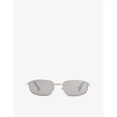 Jacquemus Womens  Jac121c4sun Sera Oval-frame Stainless-steel Sunglasses In White Gold/ Silver