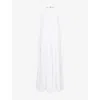 Jacquemus Norma Open-back Gathered Crepe Maxi Dress In White