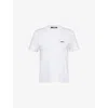 Jacquemus Womens White Le T-shirt Grosgrain-logo Cotton-jersey T-shirt Xl