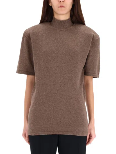 Jacquemus Wool And Cashmere Sweater In Brown