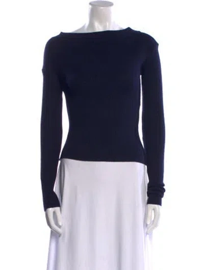 Pre-owned Jacquemus Wool Bateau Neckline Sweater In Blue