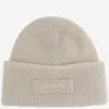 Jacquemus Wool Blend Beanie With Logo In White