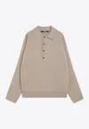 Jacquemus Beige Wool And Cashmere Polo Sweater Men In Neutral