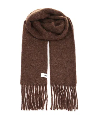 Jacquemus Wool Blend Scarf In Brown