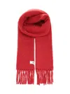 Jacquemus Long Red Scarf With Fringed Ends And Subtle Branding In Red