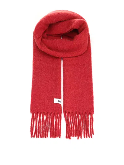 Jacquemus Wool Blend Scarf In Red