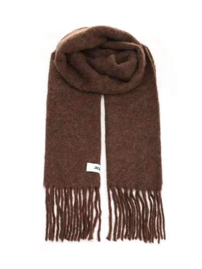 Jacquemus Wool Blend Scarf Scarves And Foulards Brown