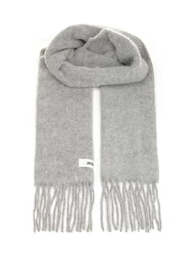 Jacquemus Wool Blend Scarf Scarves And Foulards Grey