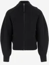 Jacquemus Zip-front Merino-wool Cardigan In Black