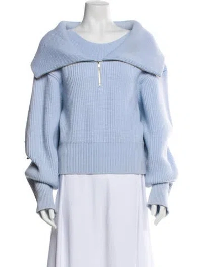 Pre-owned Jacquemus Wool Cowl Neck Sweater In Blue