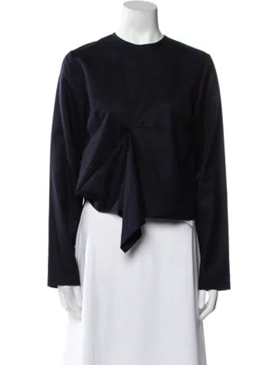 Pre-owned Jacquemus Wool Crew Neck Crop Top In Blue