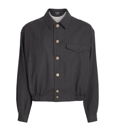 Jacquemus Wool Cubano Overshirt In Gray