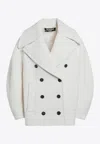 Jacquemus Double-breasted Virgin Wool Coat With Wide Lapel In White