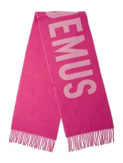 Pre-owned Jacquemus Wool Graphic Print Scarf In Pink