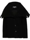 Jacquemus Draped-collar Wool Coat In Black