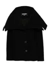 Jacquemus Draped-collar Wool Coat In Black