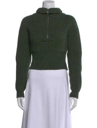 Pre-owned Jacquemus Wool Mock Neck Sweater In Green
