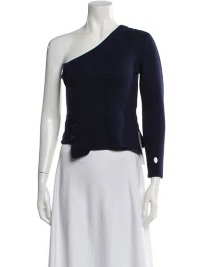 Pre-owned Jacquemus Wool One-shoulder Top In Blue