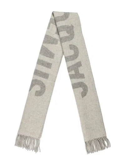 Pre-owned Jacquemus Wool Printed Scarf In Gray