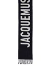 Jacquemus Women Scarf With Embroidered Logo In Black