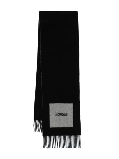 Jacquemus Wool Scarf In Black  