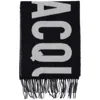 Jacquemus Wool Scarf Featuring Bold Maxi Logo In Black