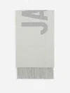 Jacquemus Fringed Wool-jacquard Scarf In Gray