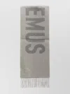 Jacquemus Wool Scarf With Fringed Ends And Large Lettering
