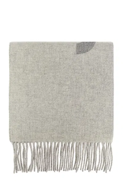 Jacquemus Wool Scarf With Logo In Gray