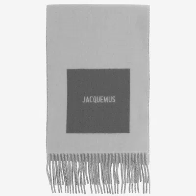 Jacquemus Wool Scarf With Logo In Gray