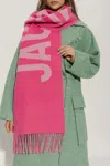 Jacquemus Wool Scarf With Maxi Logo In Pink