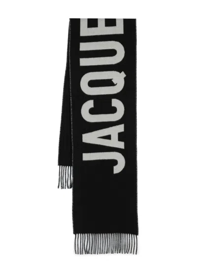 JACQUEMUS WOOL SCARF WITH MAXI LOGO