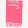 Jacquemus Wool Scarf With Maxi Logo In Multi Pink