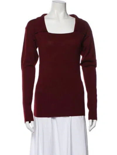 Pre-owned Jacquemus Wool Square Neckline Sweater In Burgundy