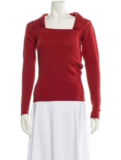 Pre-owned Jacquemus Wool Square Neckline Sweater In Red