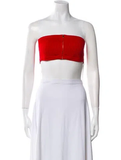 Pre-owned Jacquemus Wool Strapless Crop Top In Red