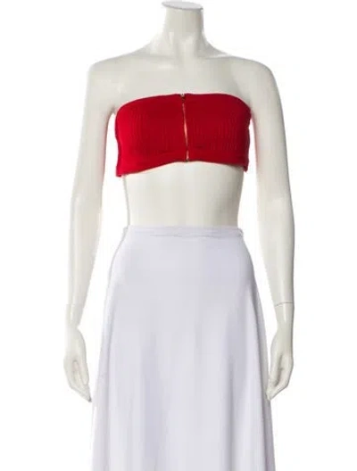 Pre-owned Jacquemus Wool Strapless Crop Top In Red