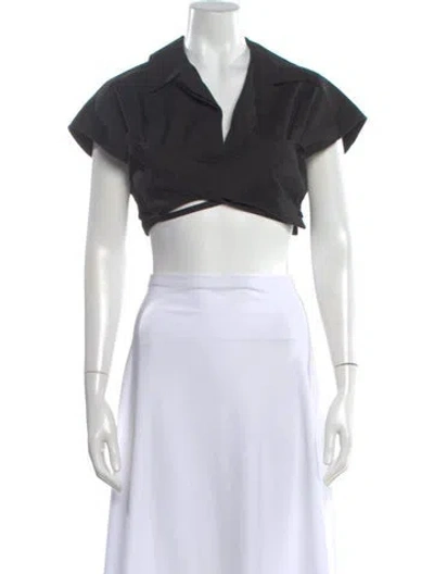 Pre-owned Jacquemus Wool V-neck Crop Top In Black