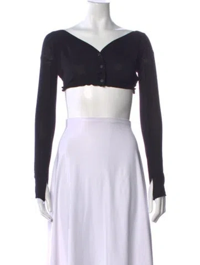 Pre-owned Jacquemus Wool V-neck Crop Top In Black