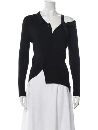 Pre-owned Jacquemus Wool V-neck Sweater In Black
