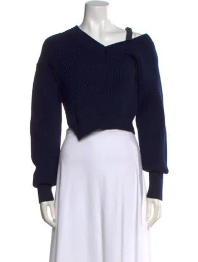 Pre-owned Jacquemus Wool V-neck Sweater In Blue