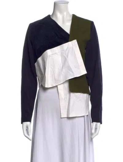 Pre-owned Jacquemus Wool V-neck Top In Blue