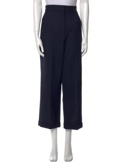 Pre-owned Jacquemus Wool Wide Leg Pants In Blue