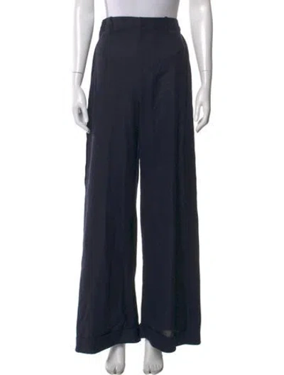 Pre-owned Jacquemus Wool Wide Leg Pants In Blue