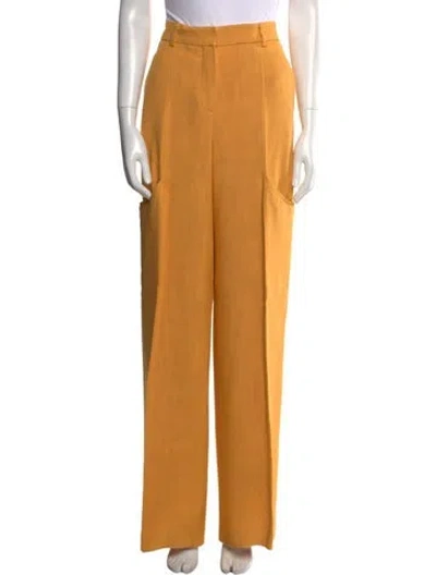 Pre-owned Jacquemus Wool Wide Leg Pants In Yellow