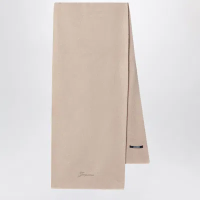 Jacquemus Beige Wool And Cashmere Suit Scarf In Gray