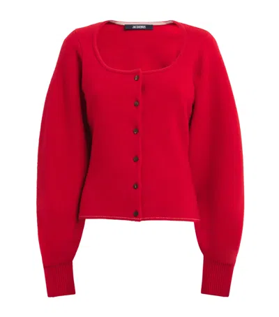 Jacquemus Wool-cashmere Tempo Cardigan In Red